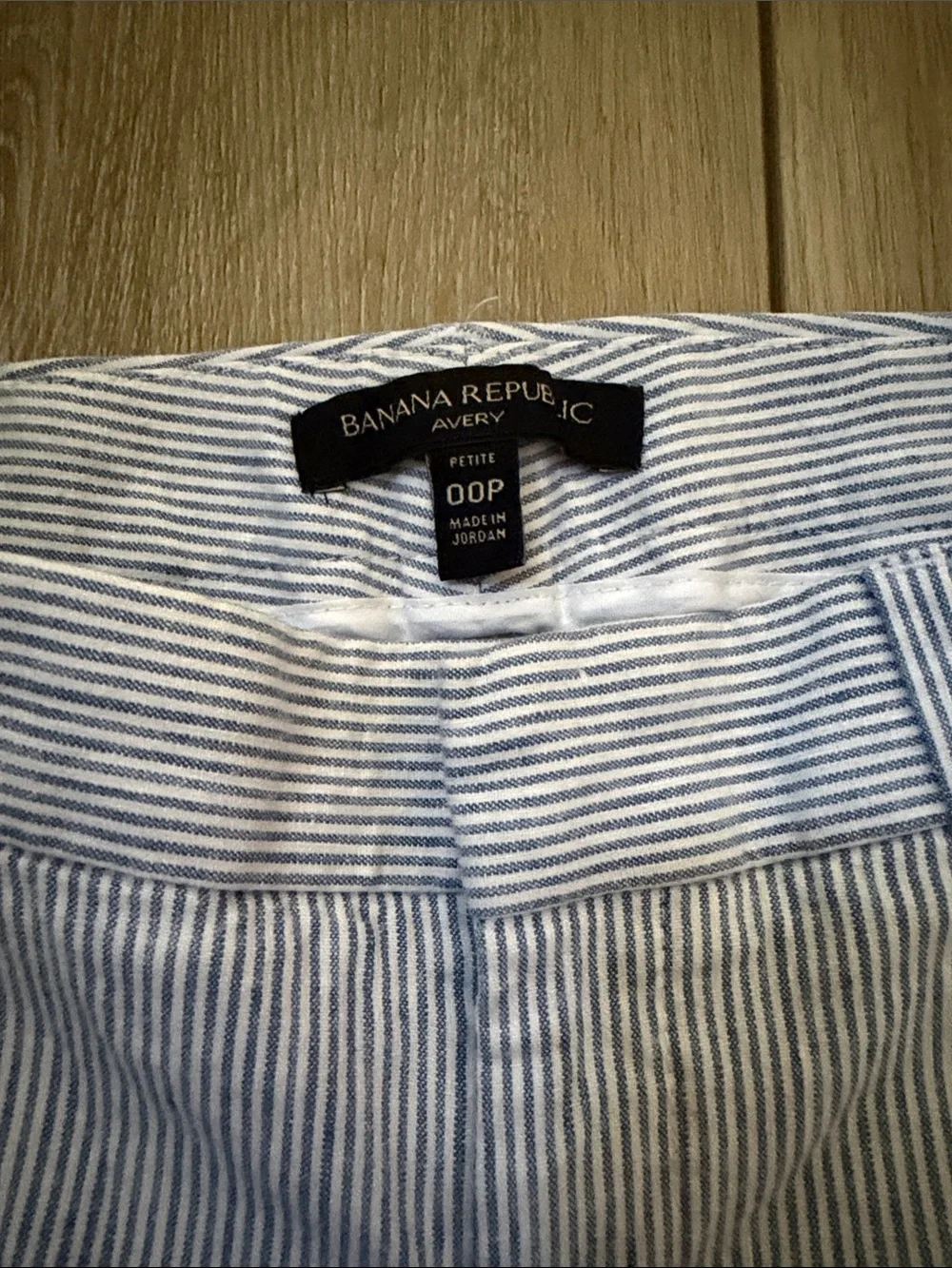 Banana Republic Blue & White Pinstripe Chinos - Slim Straight